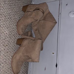 Over the knee wide calf boots